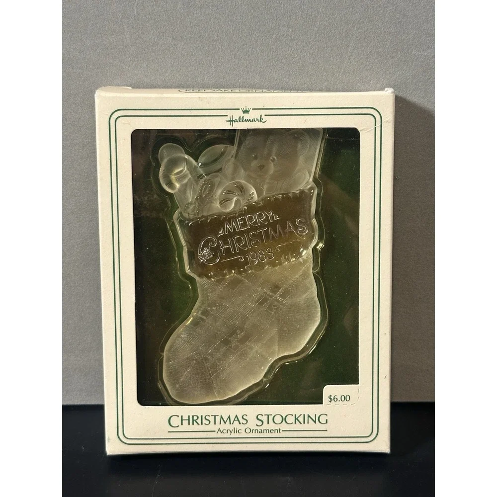 Hallmark Keepsake Ornament~Christmas Stocking~Acrylic~Dated 1983~
